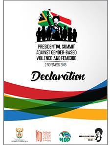 Presidential Summit against Gender-based Violence and Femicide (GBV) Declaration on 02 Nov 2018